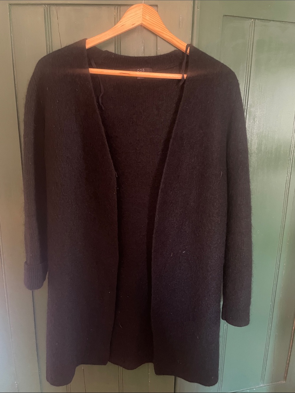 COS Black Open-Front Wool-Blend Cardigan